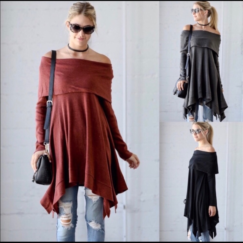 Greenish Gray Off The Shoulder Top